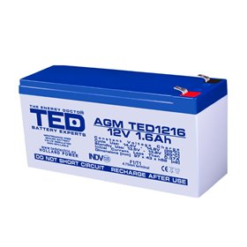 Acumulator AGM TED1216F1 12V 1.6Ah