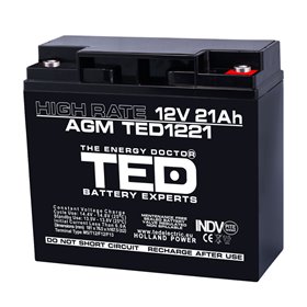 TEDBATERIE AGM TED1221HRM5 12V 21Ah HIGH RATE