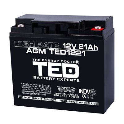 Acumulator AGM TED1221HRM5 12V 21Ah HIGH RATE