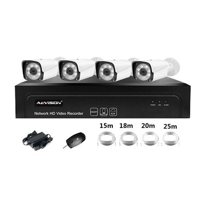 Sistem supraveghere video IP 4 canale Aevision NK5004P-5MP