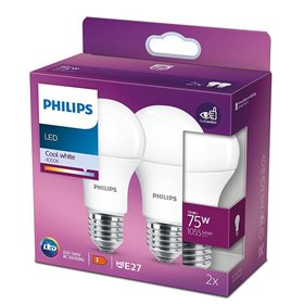 2 Becuri LED Philips A60, EyeComfort, E27, 10W (75W), 1055 lm, lumina neutra (4000K), mat
