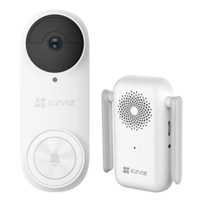 Kit sonerie video EZVIZ, conexiune Wi-Fi, rezolutie 3k,  acumulator 5200mAh, PIR detectie miscare, unghi vizualizare ultra-larg,