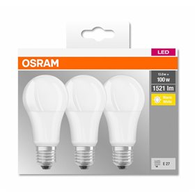 3 Becuri LED Osram Base Classic A, E27, 13W (100W), 1521 lm,lumina calda (2700K)