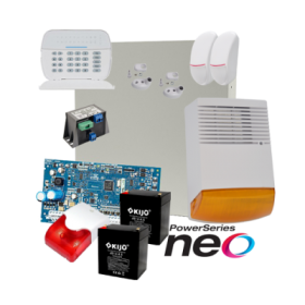 Kit alarma la efractie DSC NEO cu sirena exterioara KIT2016EXT-BS1
